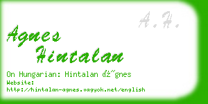 agnes hintalan business card